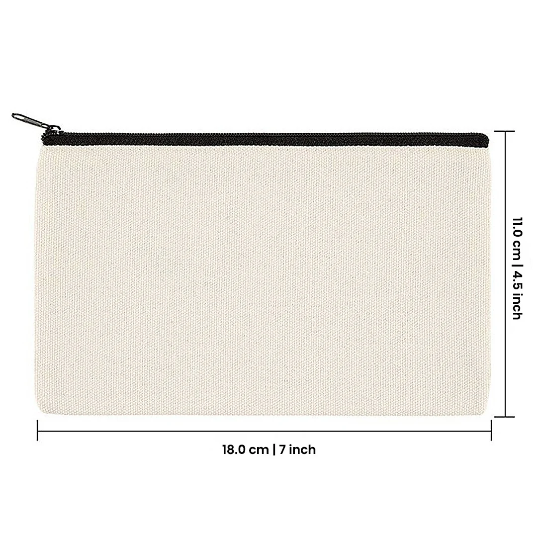 Plain Cotton Zipper Bag Medium – 4.5 in x 7 in/ Printing not Included - Image 3