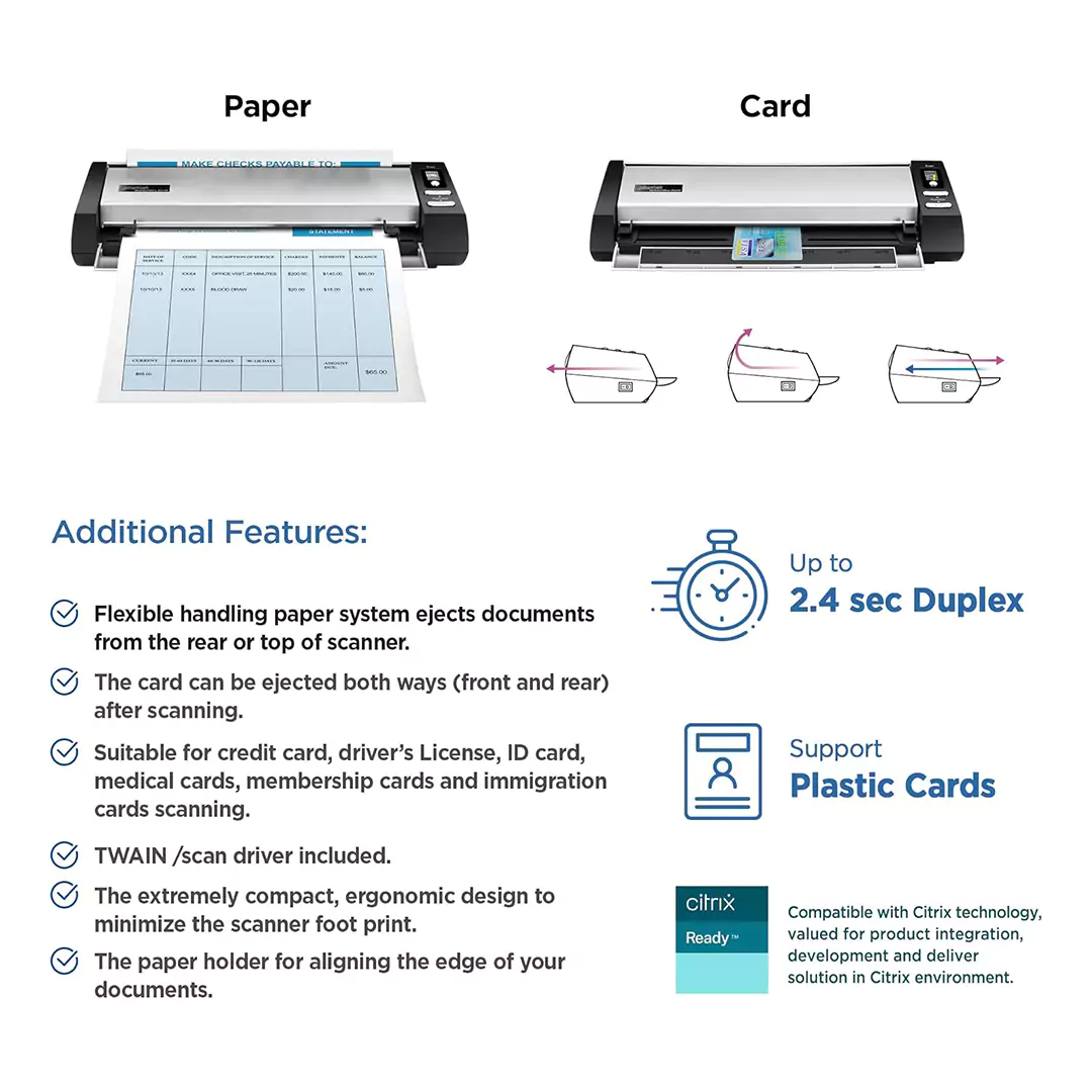 Plustek MobileOffice D430 – 2.4 sec/page / 600dpi / A4 / USB / Duplex Portable Scanner – Scanner - Image 8