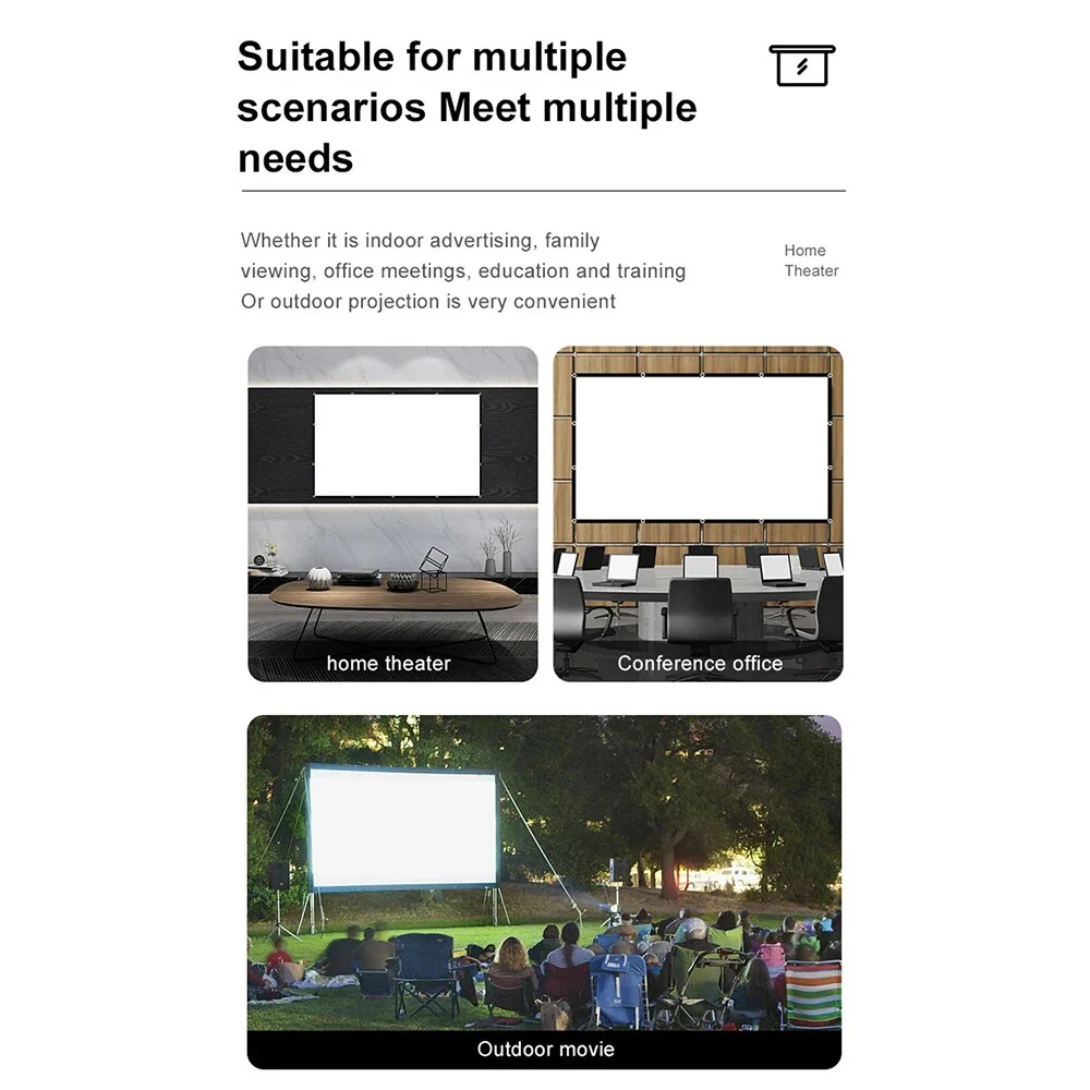 Cinema-Style Projector Screen – 100 Inch / Matte White - Image 4