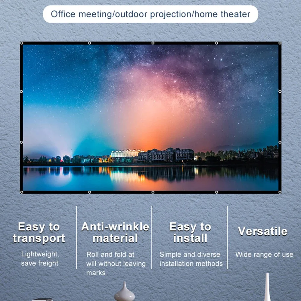 Portable Milk Silk Projector Screen – 16:9 / 84 inch / Screen Wall - Image 3
