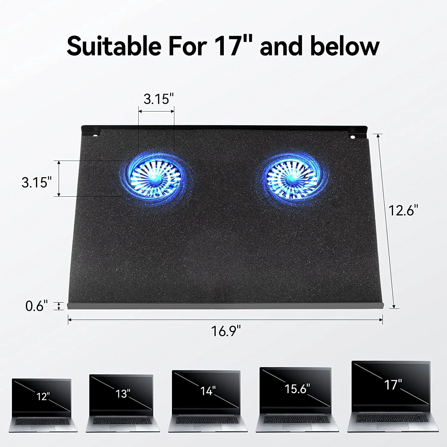 Projector Stand Tripod with Laptop Cooling Pad with 2 Fans, Portable Laptop Stand Adjustable Height 25-52inch, Outdoor Projector Tripod Stand with Large Tray - Image 6