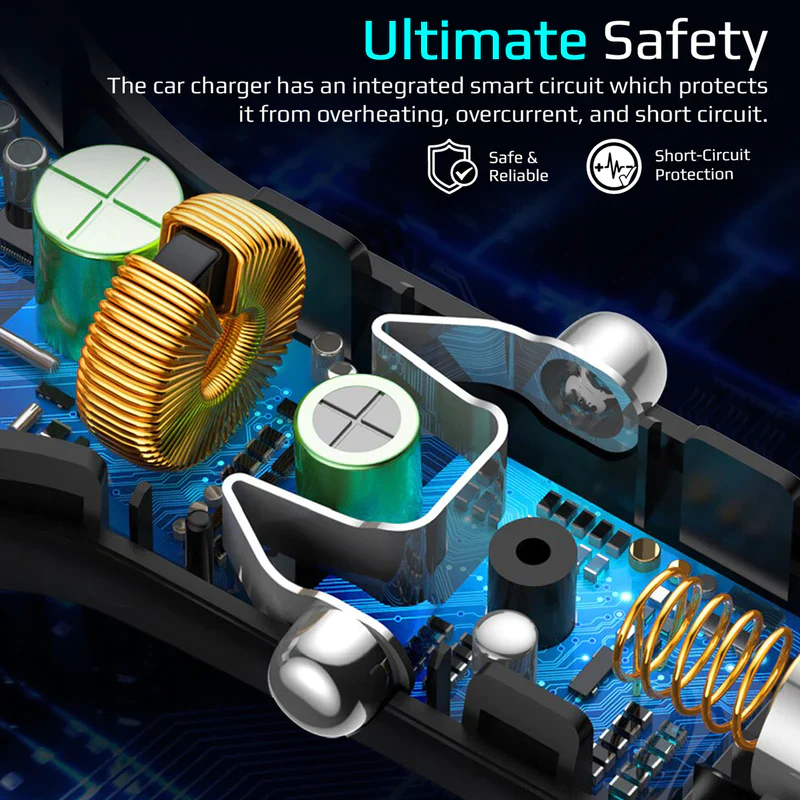 Promate VolTrip-Uni Car Charger – 3.4A USB Port; Multi-Connector Cable - Image 6