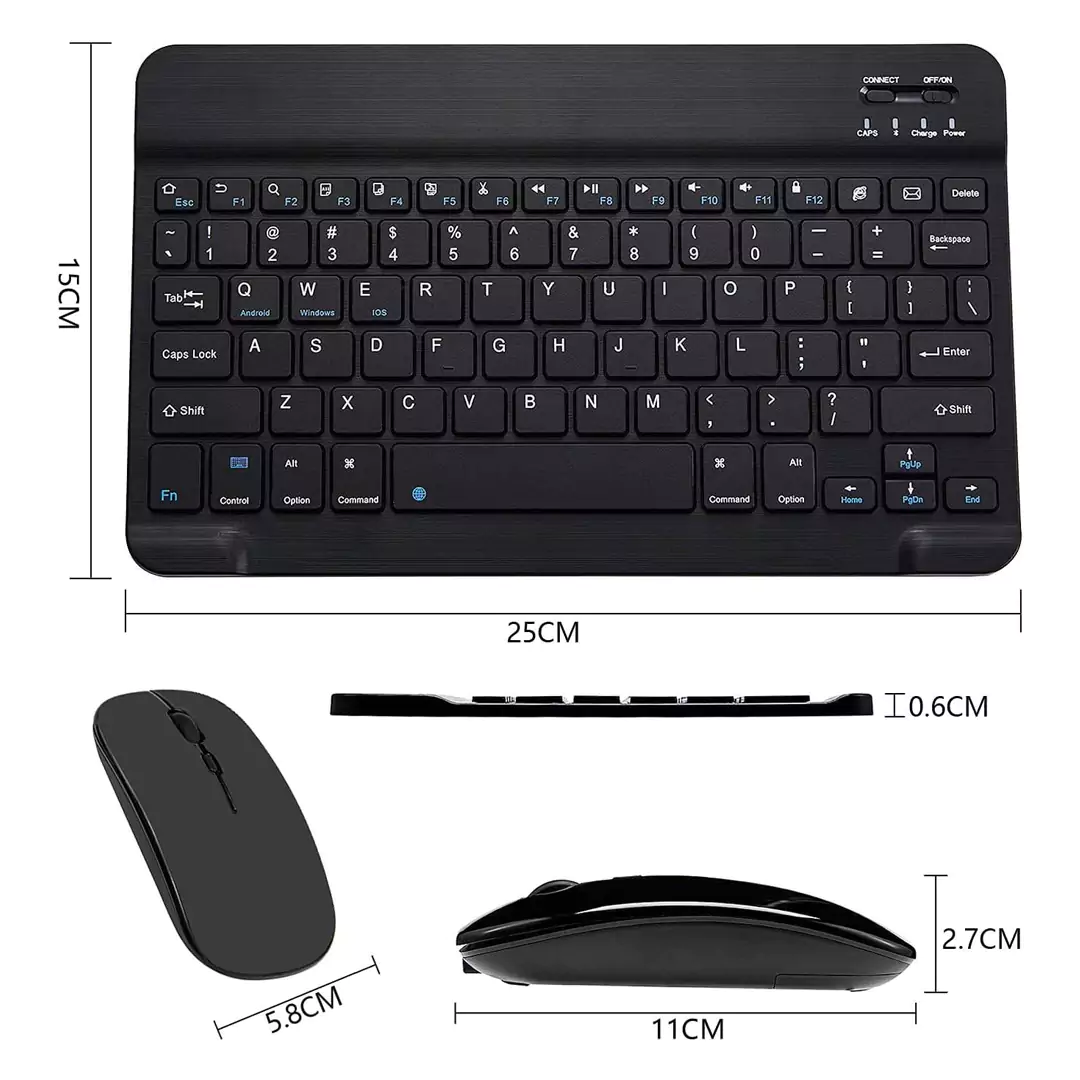 Rechargeable Ultra-Slim Bluetooth Keyboard and Mouse Combo - Black - Image 5