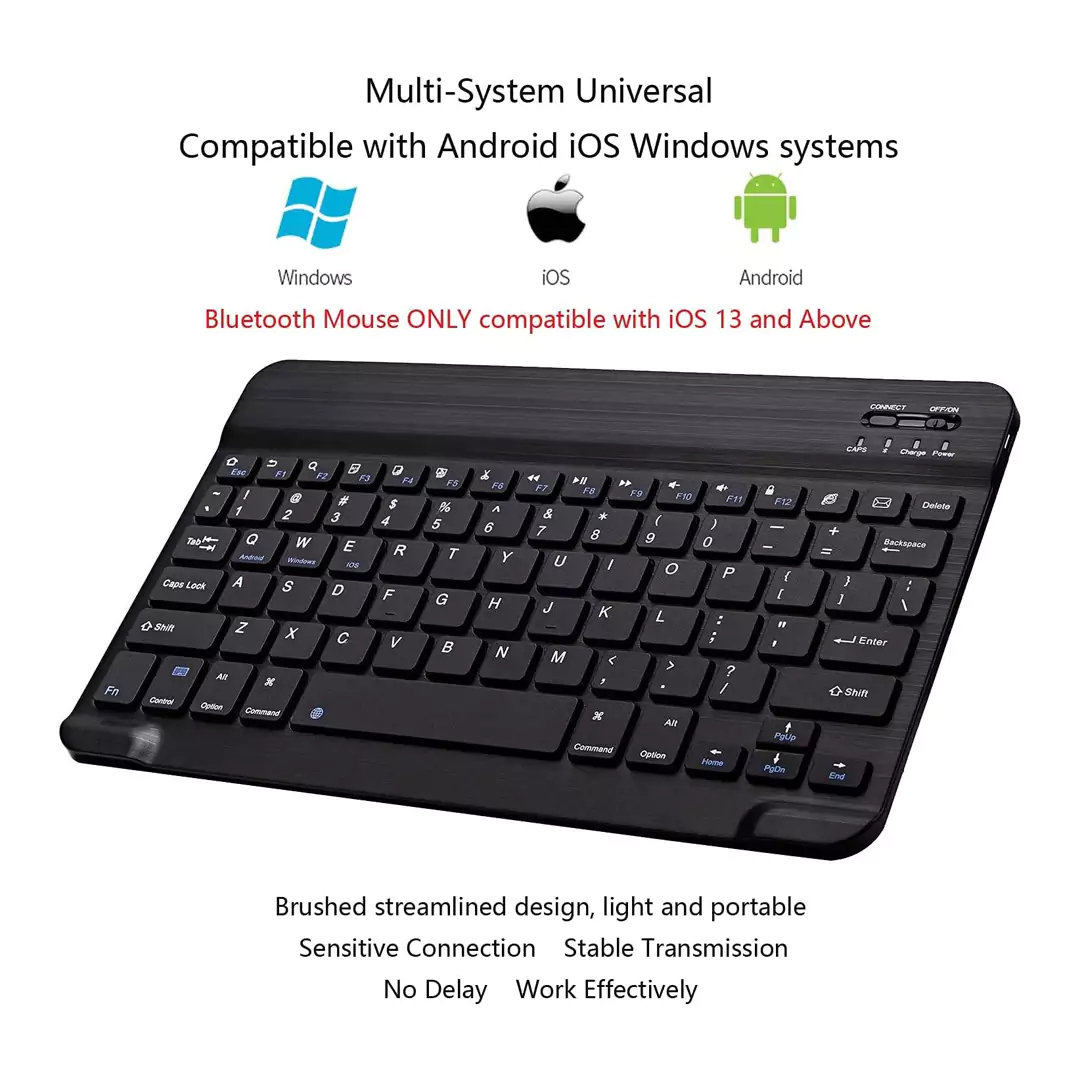 Rechargeable Ultra-Slim Bluetooth Keyboard and Mouse Combo - Black - Image 6
