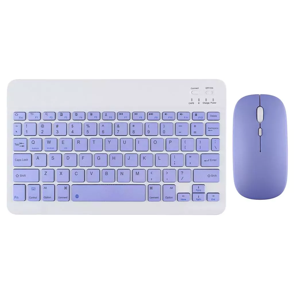 Rechargeable Ultra-Slim Bluetooth Keyboard and Mouse Combo - Purple