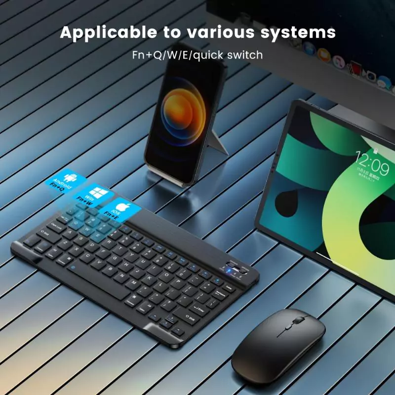 Rechargeable Ultra-Slim Bluetooth Keyboard and Mouse Combo - Yellow - Image 5