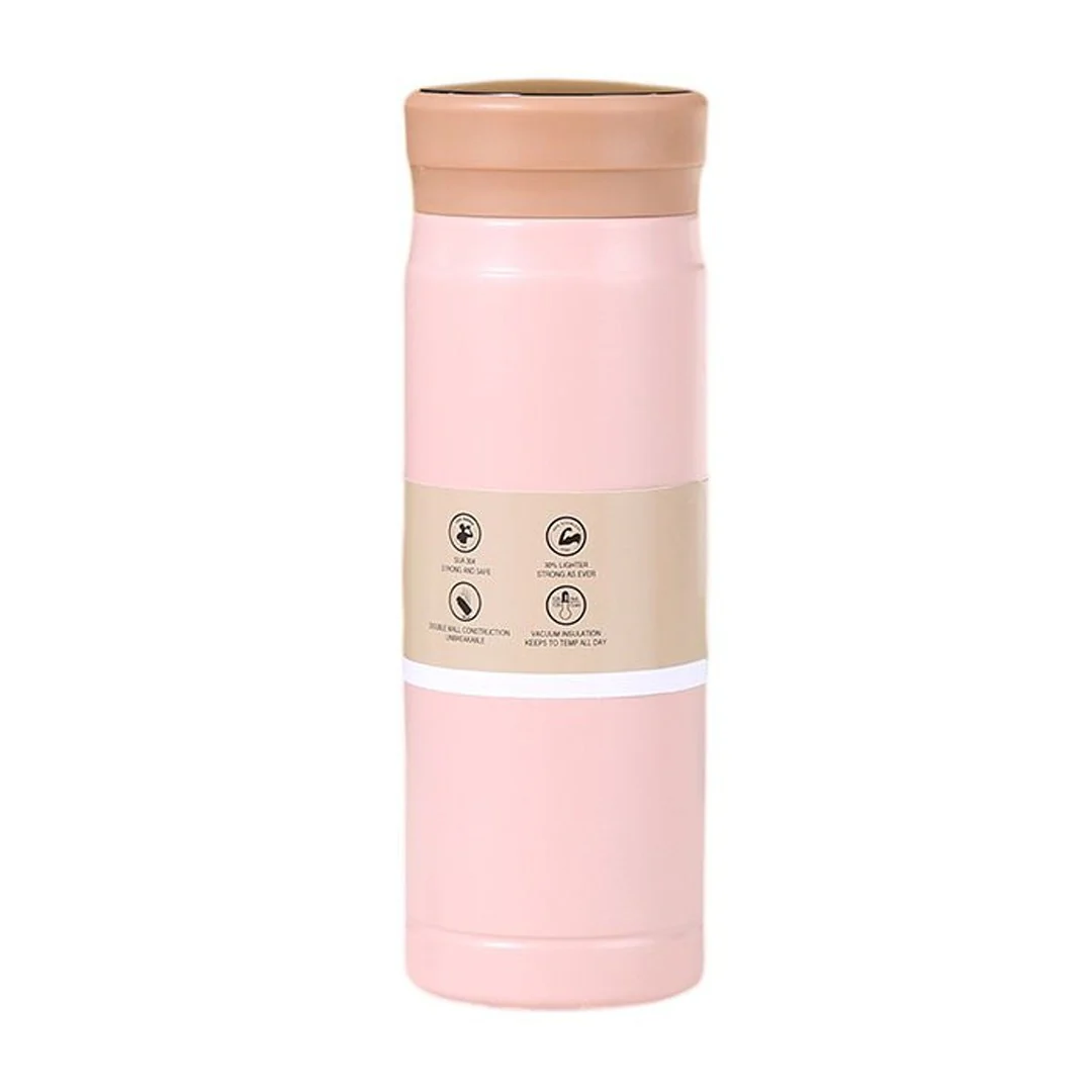 Smart Thermos Water Bottle and Coffee Flask with Temperature Display – 200ml / Pink - Image 2