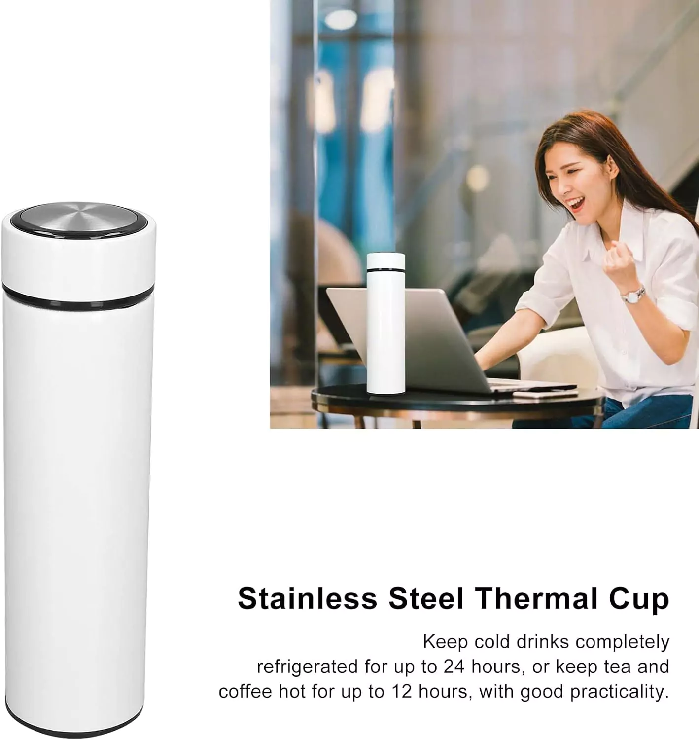 Stainless Steel Insulated Thermal Bottle – 750ml with Tea Infuser, Ideal for Travel & Outdoor Use - Image 4