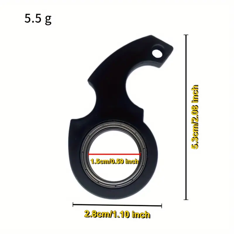 Stress Relief Spinner Ring Keychain – Boredom and Anxiety Relief, Spinning Toy – Black - Image 5