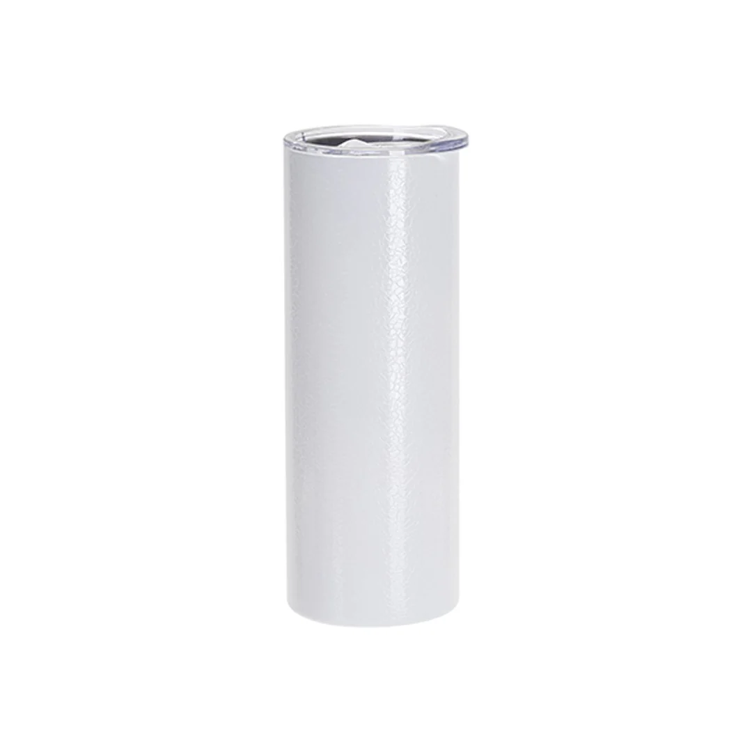 Sublimation Blanks 3D Crackle Finish Stainless Steel Skinny Tumbler – 20oz / 600ml / White
