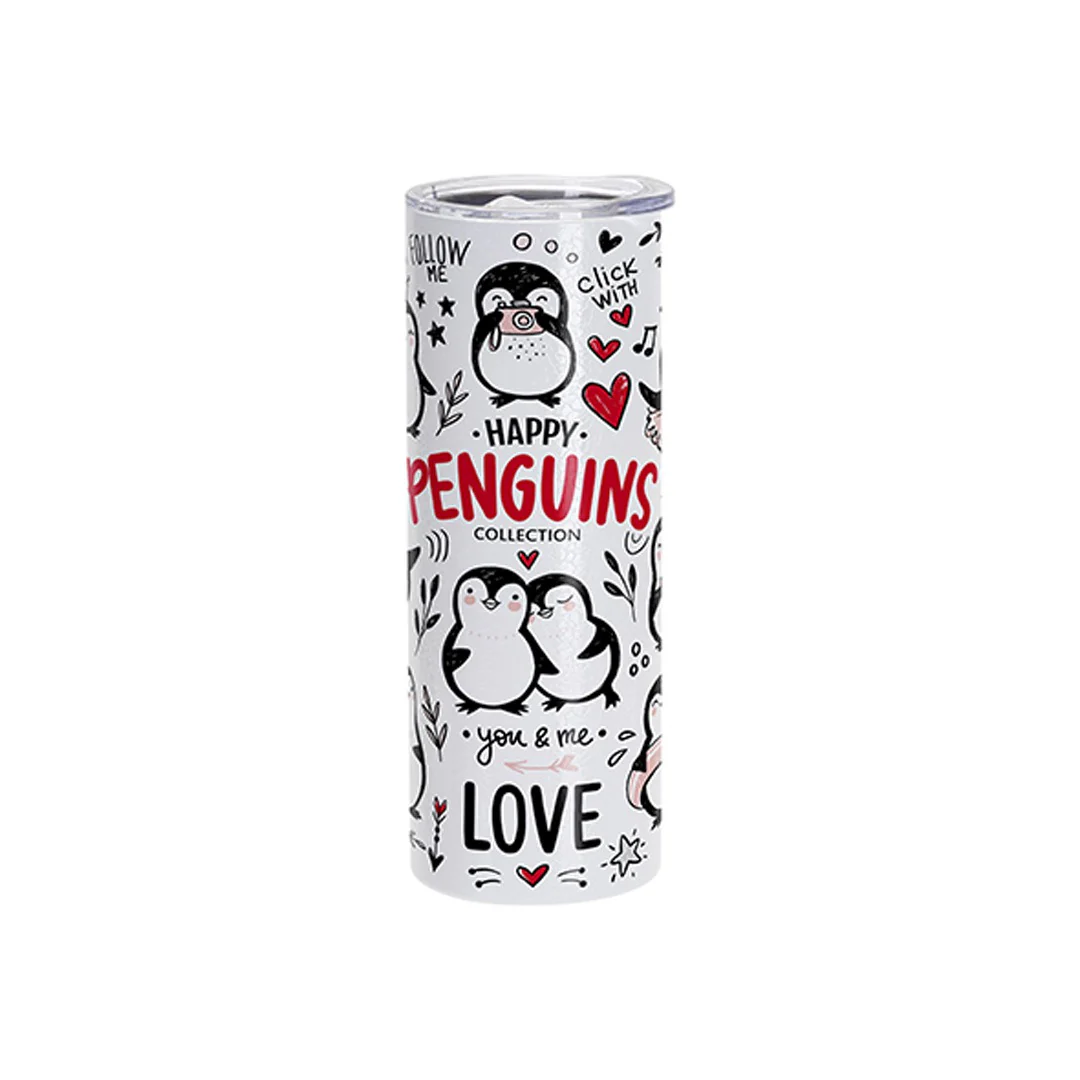 Sublimation Blanks 3D Crackle Finish Stainless Steel Skinny Tumbler – 20oz / 600ml / White - Image 2