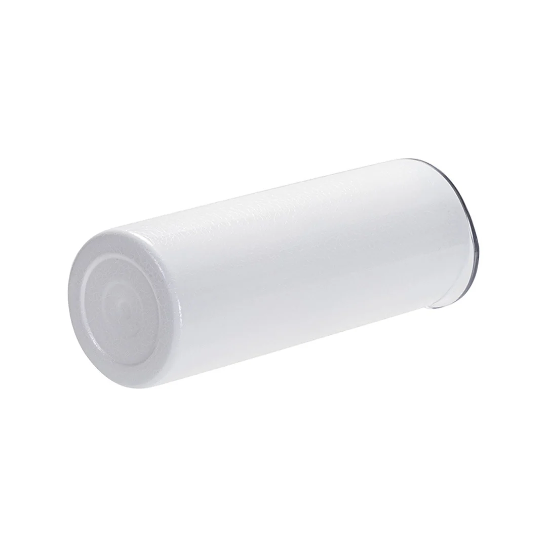 Sublimation Blanks 3D Crackle Finish Stainless Steel Skinny Tumbler – 20oz / 600ml / White - Image 3