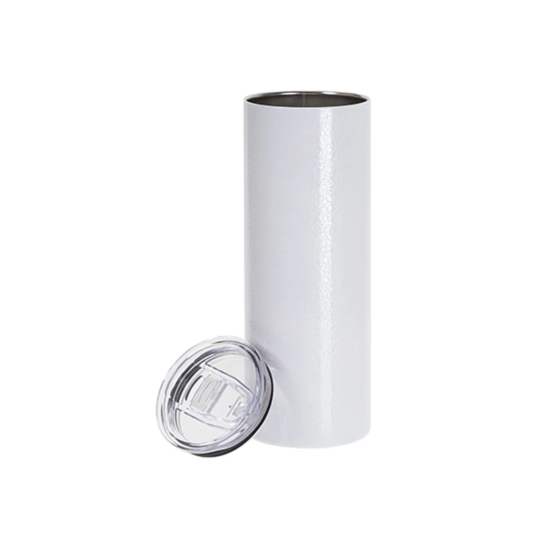 Sublimation Blanks 3D Crackle Finish Stainless Steel Skinny Tumbler – 20oz / 600ml / White - Image 5