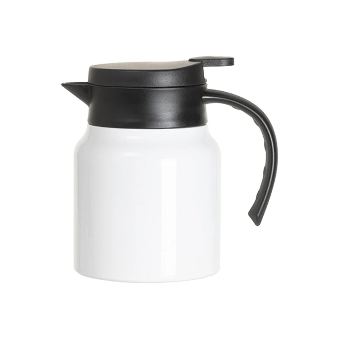 Sublimation Blanks Stainless Steel Coffee Pot w/ Black Handle& Lid – 32oz / 1000ml / White