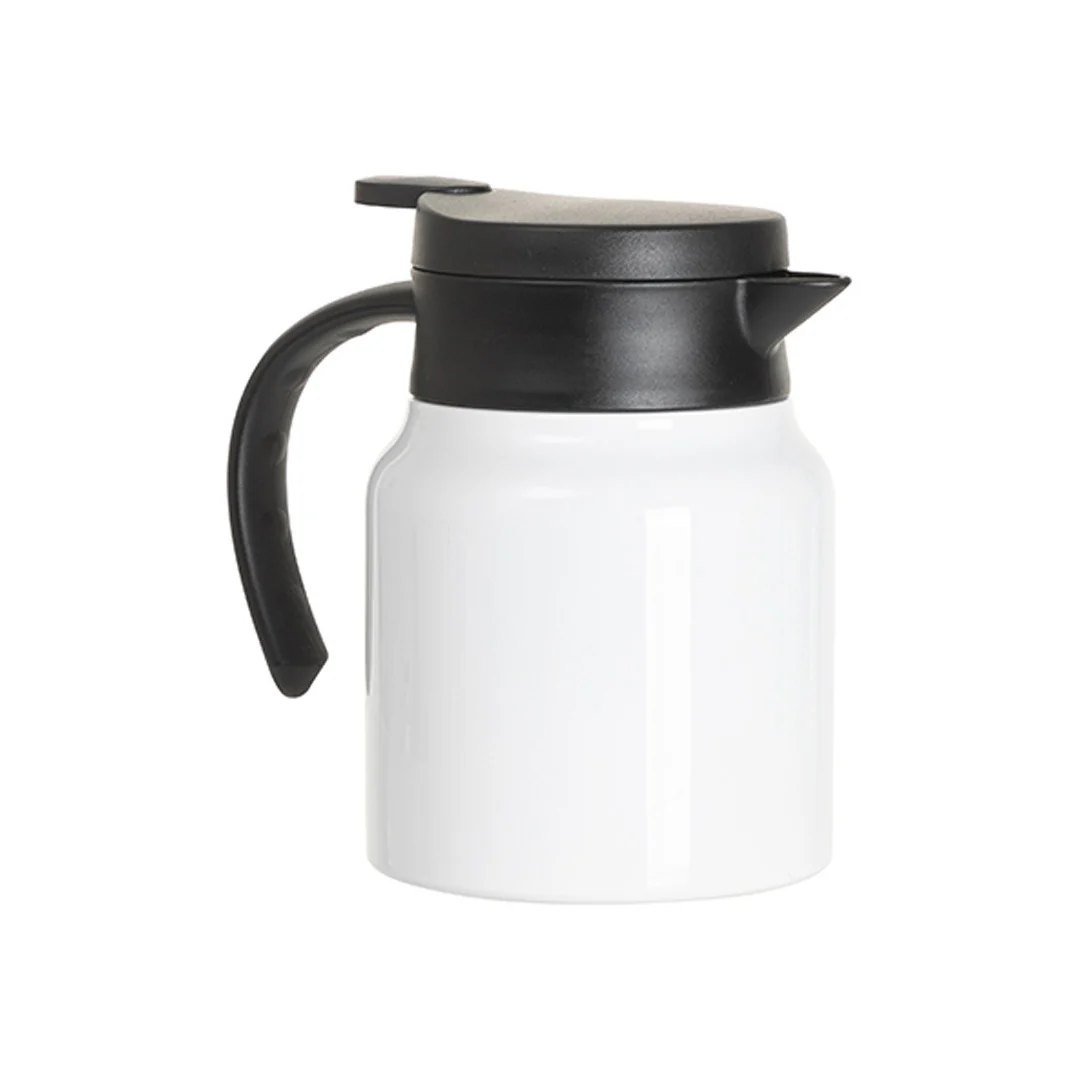 Sublimation Blanks Stainless Steel Coffee Pot w/ Black Handle& Lid – 32oz / 1000ml / White - Image 6