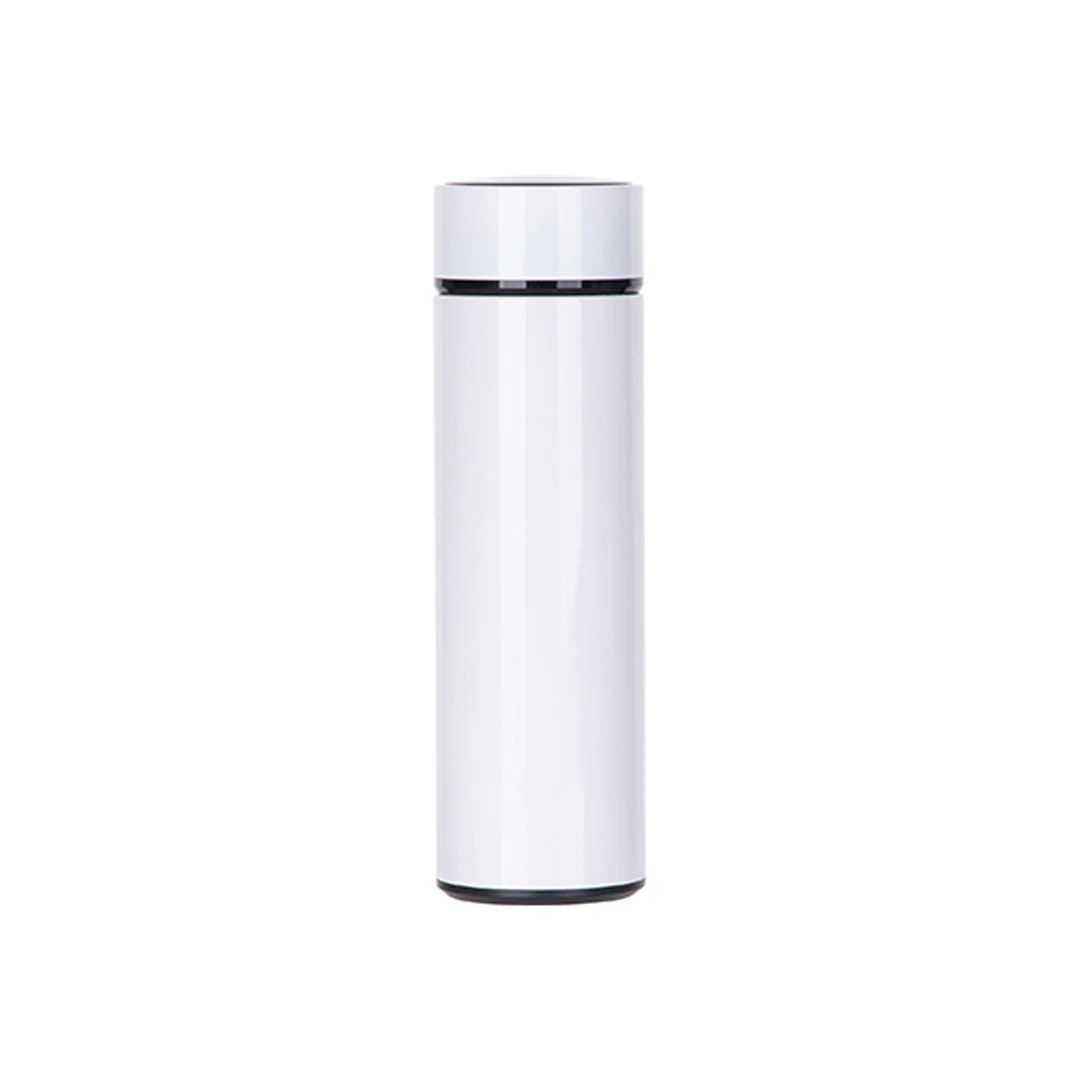 Sublimation Smart Stainless Steel Flask w/ Temperature Display – 16oz / 450ml / White