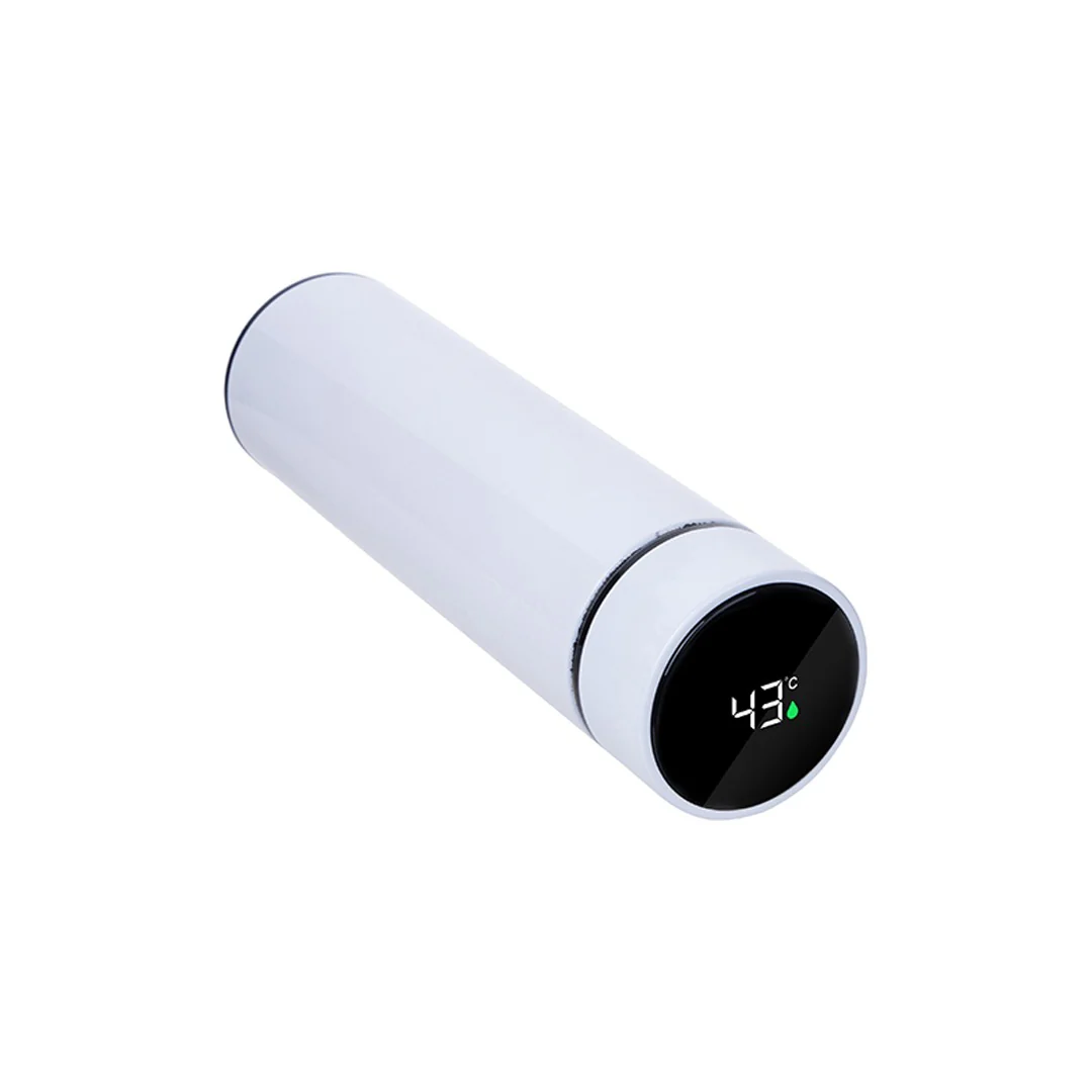 Sublimation Smart Stainless Steel Flask w/ Temperature Display – 16oz / 450ml / White - Image 2