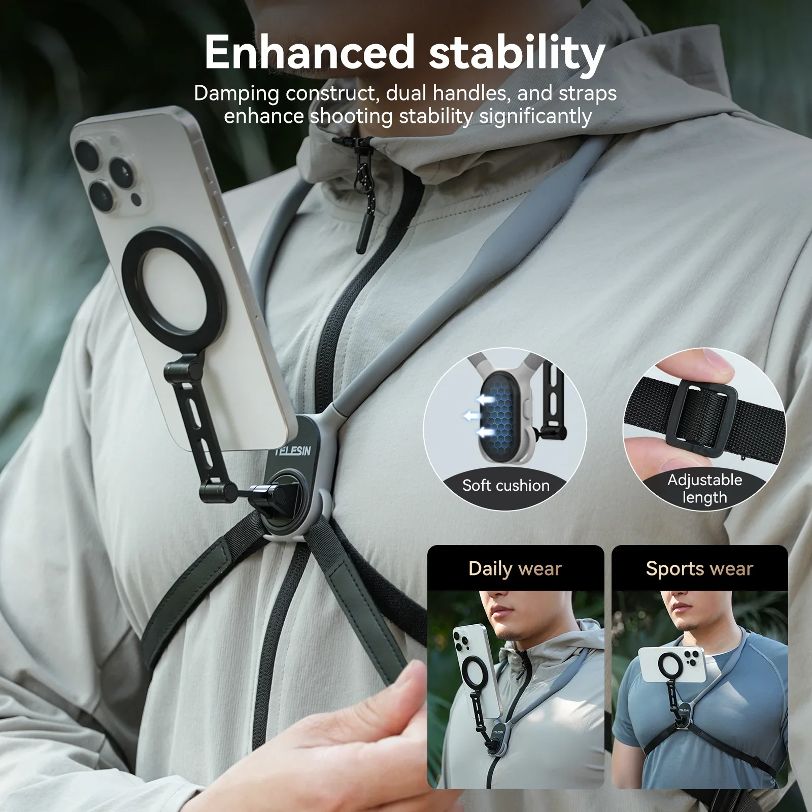 TELESIN Smartphone Magnetic Neck Holder - Image 17