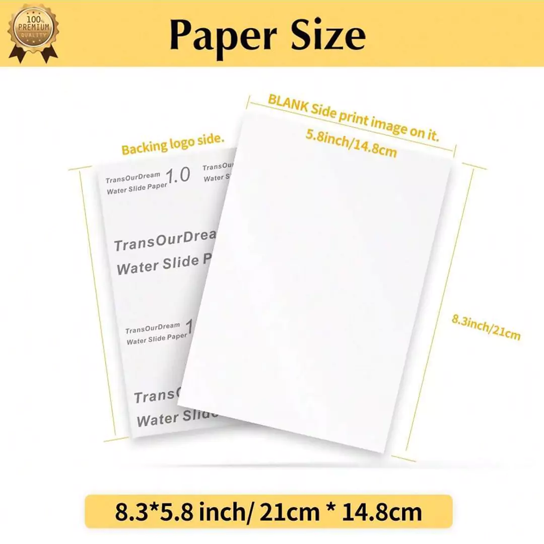 TransOurDream Clear Waterslide Decal Paper - 1.0 Inkjet Clear / A5 / 10 Sheets - Image 2