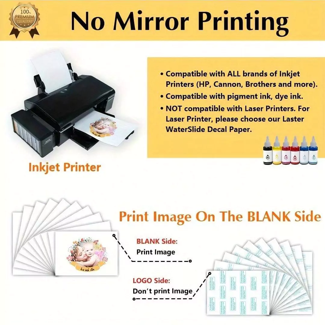 TransOurDream Clear Waterslide Decal Paper - 1.0 Inkjet Clear / A5 / 10 Sheets - Image 4
