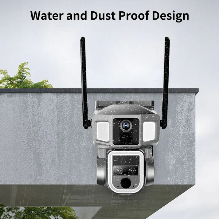 Triple-Lens 4G & Wi-Fi Solar-Powered Security Camera - Image 8