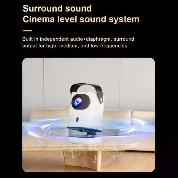 TZ-2 1080P Home Theater Projector – Android 9.0/ 4K Support/ Auto Focus/ 100" Display/ 180° Flip Base - Image 12