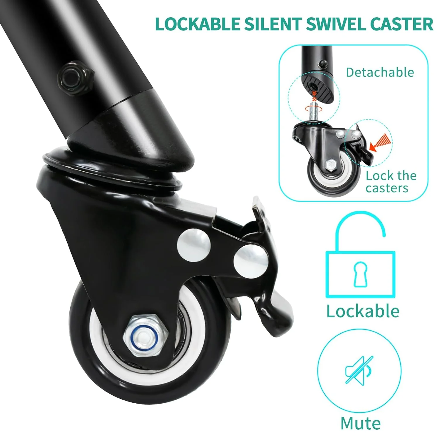 Universal Projector and Laptop Tripod Stand with Gooseneck Phone Holder and Wheels  – Adjustable Height from 31.9 Inch to 63 Inch - Image 3