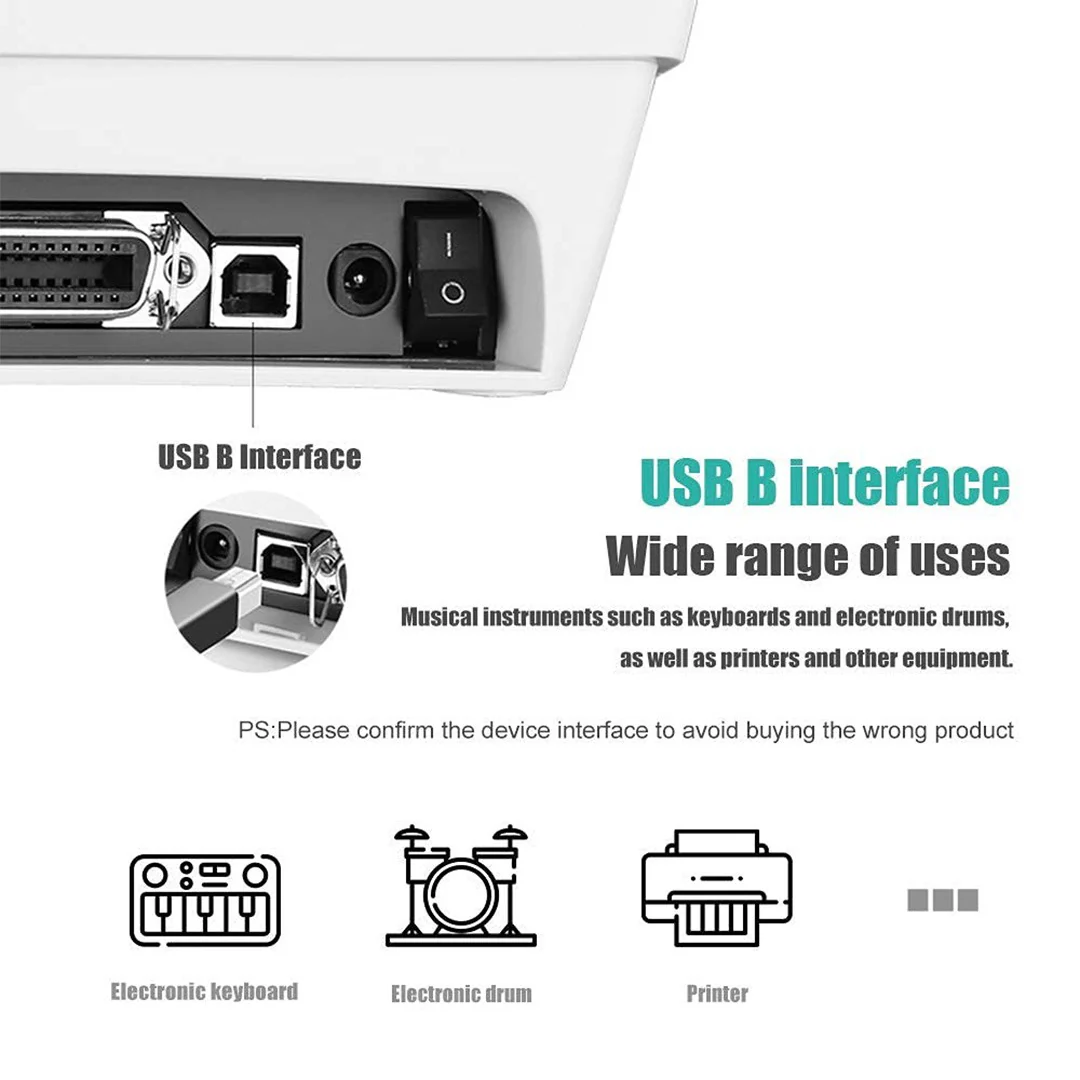 USB 2.0 Printer Cable, USB A to Male To USB B 2.0 Cable Cord – 3 Meter - Image 8