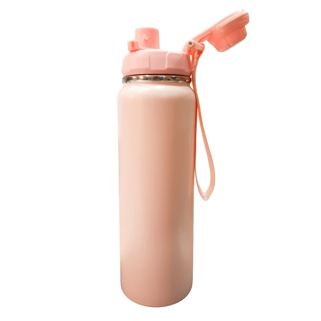 Vaccum Stainless Steel Bottle – 800ml / Pink / Hot and Cold - Image 2