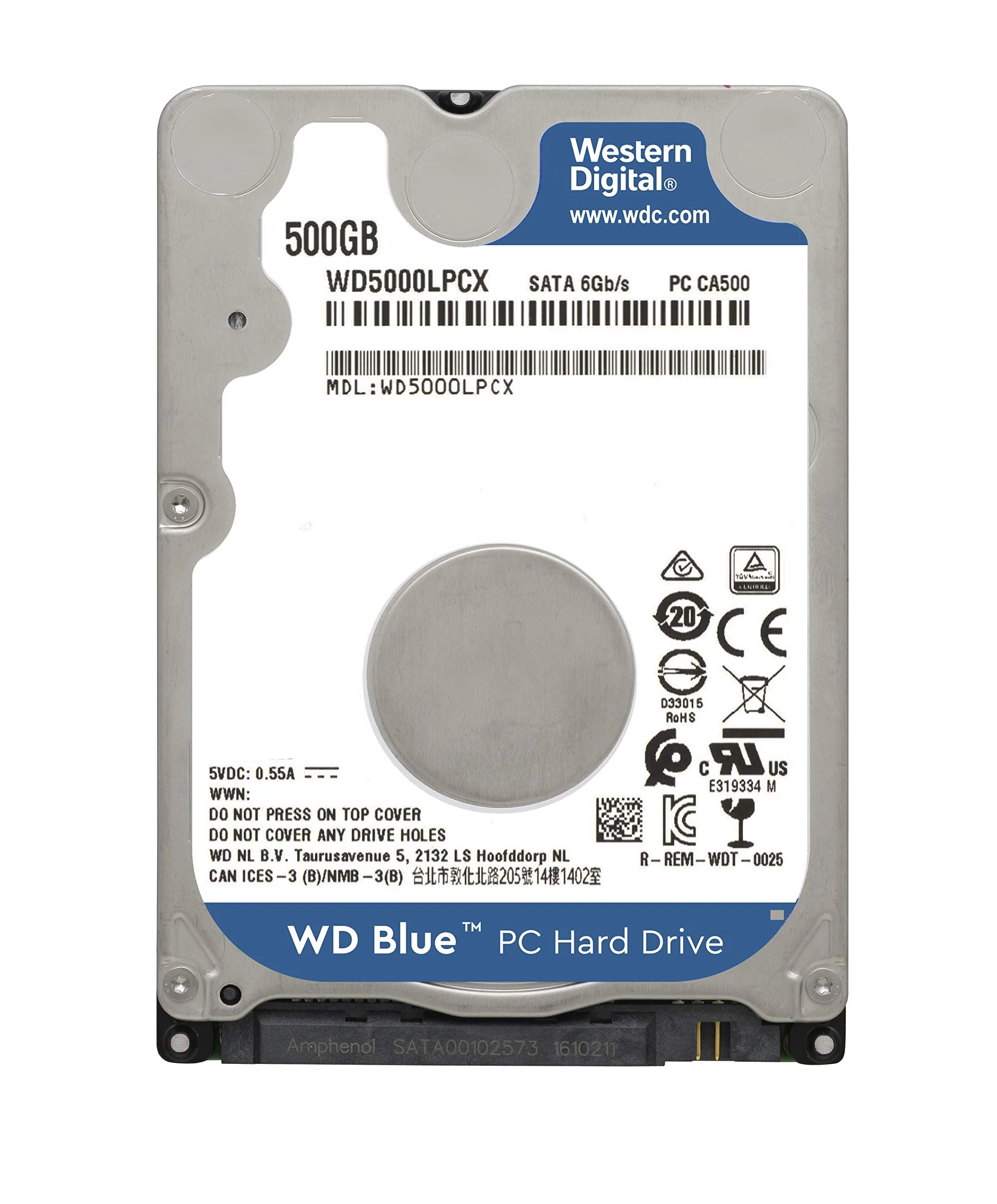 WD 500 GB 2.5-Inch SATA 6Gb/s 5400 rpm 16MB Internal Laptop Hard Drive - Blue - Image 2