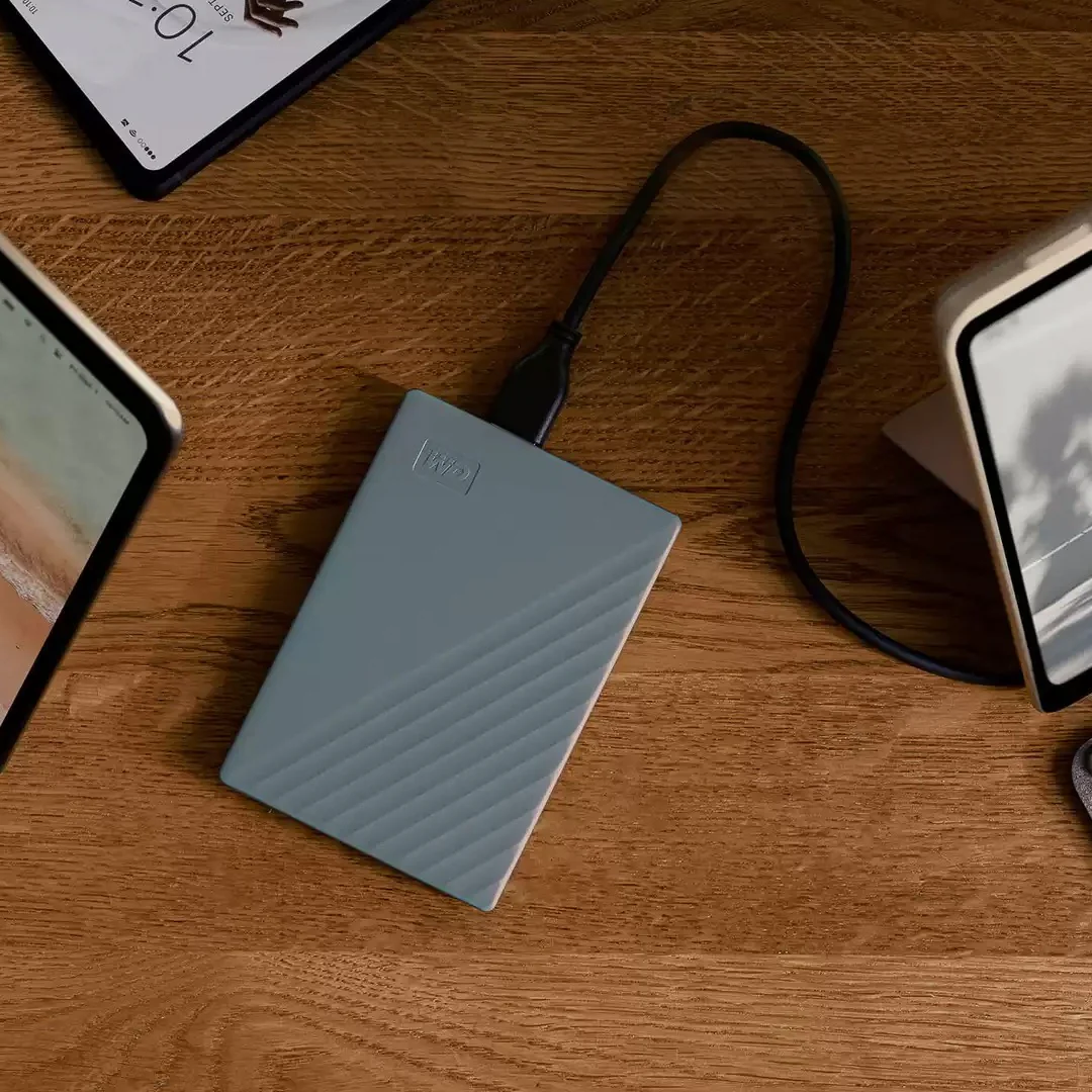 WD My Passport – 2TB / USB 3.2 Gen 1 / Work with USB-C / Silicon Grey / External Hard Drive - Image 6