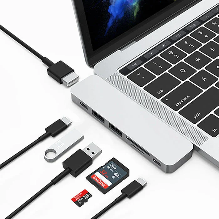 Wiwu USB Type-C 7 In 1 Hub Aluminum Case For Macbook-T8 - Image 4